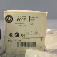 Allen Bradley 800T-PT16 Pushbutton Switch Series T, Illuminated Button, 120VAC