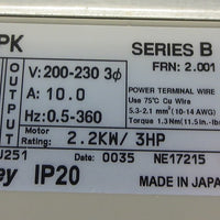Allen Bradley 2.2 kW/3HP Adjustable Variable Frequency 161SAA10NPK Ser B