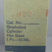 Lot of 4 Pyrex Graduated Hex Base Cylinder: 50mL, 3022