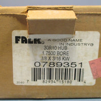 Falk 789351 30R10 Hub 1.750 Bore 3/8 x 3/16 KW Coupler Half NIB
