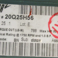 Baldor VWDM3546 Washdown Motor w/ Dodge Tigear 2 20Q25H56 Gearbox 11/4" Bore
