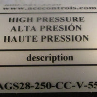 Ace Controls AGS28250CCV250 Industrial Gas Spring Push Type GS28