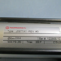 Norgren Pneumatic Air Cylinder Rev#3 Max PSI 250 J0977A1