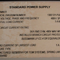 Standard Power Supply IAD8930PS1159645 Power Supply Panel 1159645 480V 3PH 60Hz