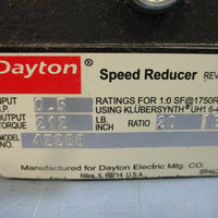 Dayton Speed Reducer 4Z288 Rev. F .5HP 212Torque 20:1E Ratio NWOB