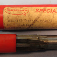 Cleveland Carbide Tipped Reamer: 0.6450"DIA, Tanged, #38365, 6 FL, USA