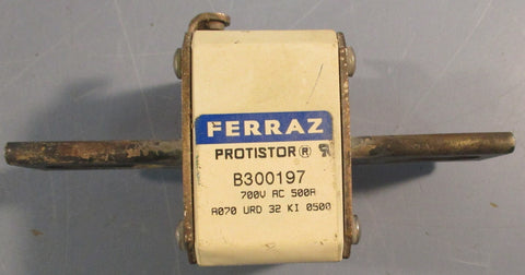 Ferraz Shawmut Mersen Protistor B300197 Fuse 700V AC 500A 5-1/8" Length