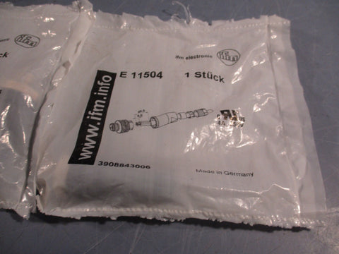 Lot of (2) IFM 3908843006 4pin male micro DC field Attachable/Connector E11504