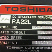 Toshiba DC Brushless Servomotor RA22L 22L2-1000R 1000W NEW