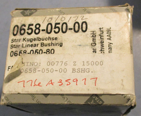 Star Linear Motion 065805000 Linear Bushing 50mm Bore 62mm OD 70mm W