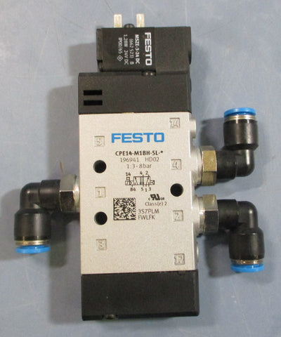 Festo CPE14M1BH5L* Solenoid Valve 1:38bar 196941 HD02 MSZE324 DC 5/16"