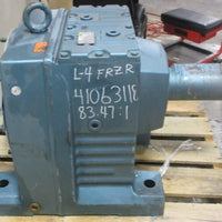 Sew Eurodrive R147AKS Gearbox 83.47:1 Ratio 115100LbIn Torque 43/8" Shaft Dia