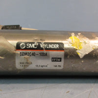SMC PNEUMATIC CYLINDER 145PSI 40MM BORE 100MM STROKE, CDM2C40100A