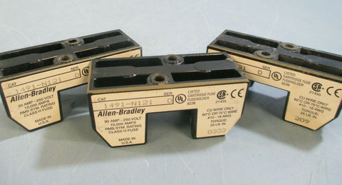 Allen Bradley Fuse Block  Lot of Three Ser D 1491N121