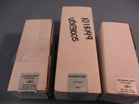 Lot of (3) Accrafilter Filter Element L501, Replacement Filter