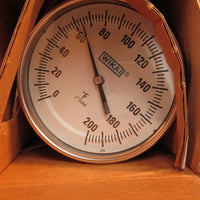 WIKA TI.52 4" Stem Bimetal Dial Thermometer 1/2 NPT Conn, 0200F Range