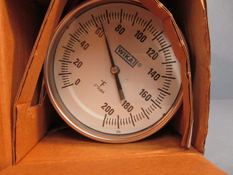 WIKA TI.52 4" Stem Bimetal Dial Thermometer 1/2 NPT Conn, 0200F Range