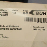 Buhler UXN48103067 Rubber Hollow Spring HIIA 1726 (Lot of 2)