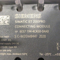 Siemens Simatic ET200 6ES7 1944CA500AA0 Connecting Module 24VDC