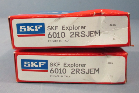 Lot of (2) SKF 6010 2RSJEM Deep Groove Ball Bearing