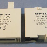 Opto 22 Snap I/O SNAPOAC5FM 4 Channel AC Output Module 12250VAC 5VDC Lot of 2