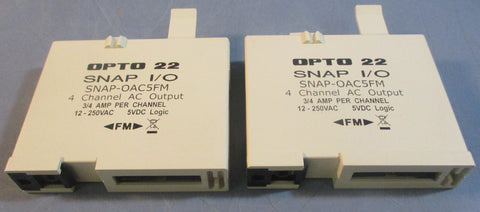 Opto 22 Snap I/O SNAPOAC5FM 4 Channel AC Output Module 12250VAC 5VDC Lot of 2