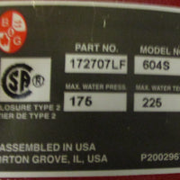 Bell & Gossett 172707LF Series 60 Booster Pump 11/4" x 51/4" 0.25 HP 604S