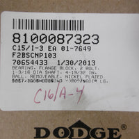 Dodge Flange Block Bearing: F2B-SCEZ-103-SH, 1-3/16" Dia Shaft, 2 Bolt