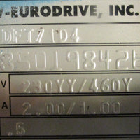 Sew Eurodrive K37DT71D4 Gearmotor DFT71D4 1700RPM 0.5HP 20.19:1 1" Shaft Dia NOS