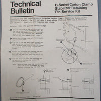 Cascade D Series Carton Clamp Stabilizer Retaining Pin Service Kit 674191
