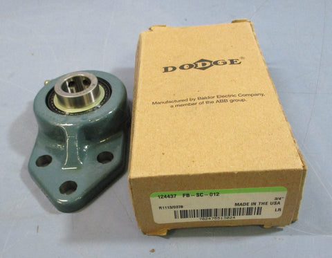 Dodge FBSC012 3 Bolt Flange Block Bearing 3/4" Bore 124437