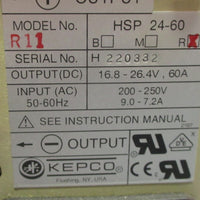 Kepco HSP 24-60R 1500W Power Supply 16.8 - 26.4V, 0-60A Model R11 Used