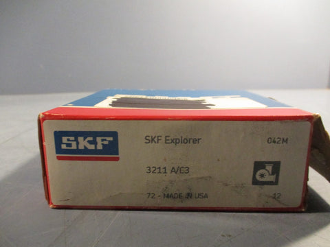 SKF 3211 A/C3 Double Row Angular Contact Ball Bearing, Pressed Steel