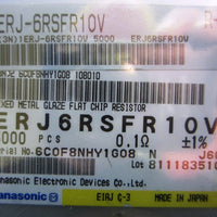 Panasonic ERJ6RSFR10V Thick Film Resistors, 0.1 ohm, 1% T, 0805, 125mW, 1038 pcs