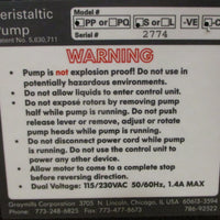 Graymills PPSVECE Peristaltic Ink Pump PPSCE Dual Voltage 50/60 HZ w/ Stand