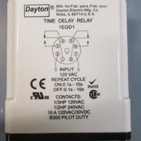 Dayton 1EGD1 Time Delay Relay 120VAC/30VDC 10A