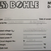 LB Bohle BMG High Shear Granulator 1.0kW Rated Power 110V Mini Granulator BMG