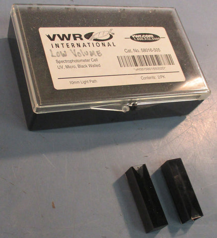 VWR 58016-505 UV Spectrophotometer Cell Micro Black Walled 10mm Box of 2