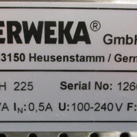 Erweka TBH 225 Tablet Hardness Tester 100240 V 0.5 A 50/60 Hz
