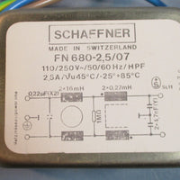 Schaffner FN 6802,5/07 Power Line Filter 2,5A NOS