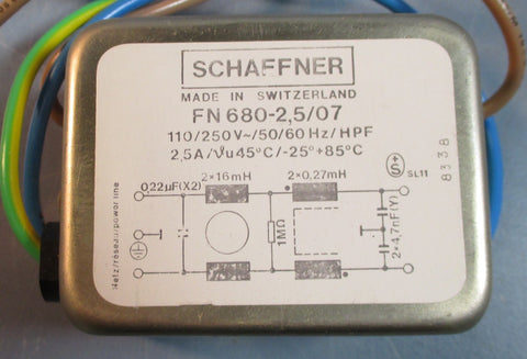 Schaffner FN 6802,5/07 Power Line Filter 2,5A NOS
