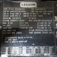 Leeson D14W 825263.00 250 HP Electric Motor 2800RPM Max 460V 27/8" Shaft Dia