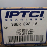 IPTCI Bearings Stainless Steel Ball Bearing 5/8" Set Screw Lock SSER20210