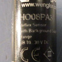 Wenglor HO08PA3 Reflex Sensor With Background Suppression 80mm Range 1030VDC