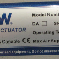 Ferguson FNW AC63SR11V Pneumatic Rack and Pinion Actuator 115 PSI Max Supply