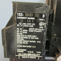 ALLEN BRADLEY 100A12NZ*3 Ser B Contactor w/ 193BSB 22 Ser. B Overload Relay
