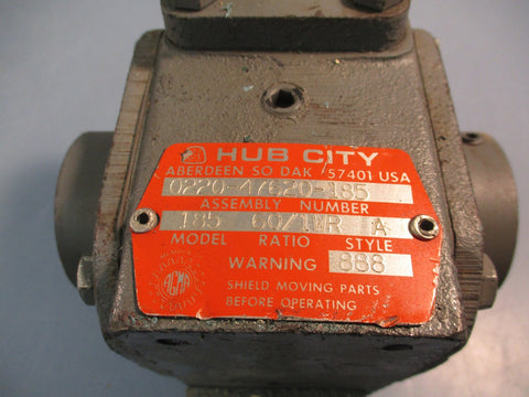 HUB CITY 0220-47620-185 60:1WR 56C WORM GEAR REDUCER 1" Bore