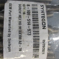 Syntegon 8109514973 Hex Screw HD M10X100 A270 Lot of 16