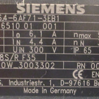 Siemens 1FT60646AF713EB1 Servo Motor Inverter Duty 9100/3000RPM 3PH IP65