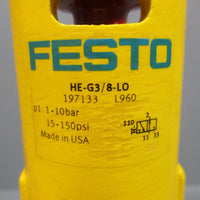 Festo HE-G3/8LO Shut Off Valve 1-10bar 15-150psi